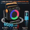 Karaoke-Maschine mit 2 Mikrofonen Tragbarer Bluetooth-Lautsprecher mit 6,8"-Subwoofern, Karaoke-Maschine für Erwachsene Kinder mit PA-System