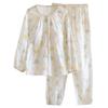 Women's Pure Cotton Pajamas with Chest Pads - Spring/Autumn Lightweight Long Sleeve and Pants with Pockets, Loose Fit for Home or Outdoor Wear