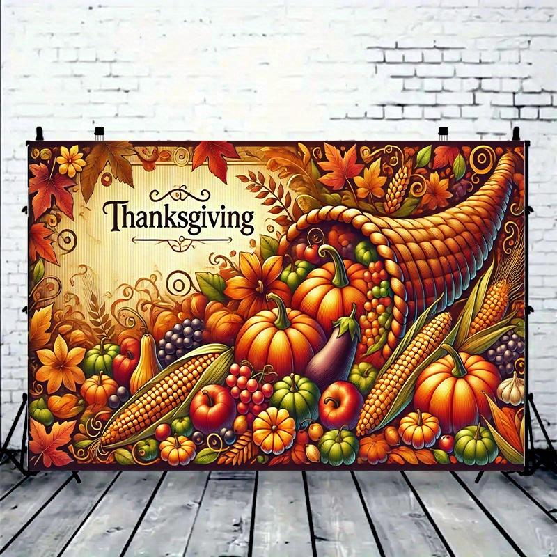 2D plane 1 piece pumpkin lanterns decorating the background of the autumn forest path banner suitable for a party