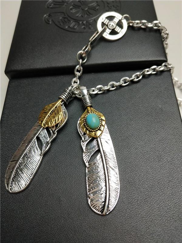Feather Necklace Men S And Women S Sweater Chain Short Accessories Summer Takahashi Feather Pendant Collarbone Chain