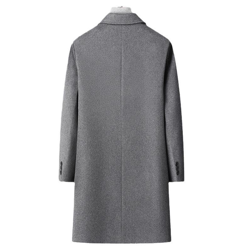 Men's Wool Coat Winter Medium and Long Cotton Thickened Suit Collar Fashion Woolen Jacket Men's Korean Version Trend