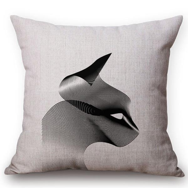 Cute Lovely Black Cat Cushion Cover Cotton Linen Square Throw Pillows 45X45Cm Home Office Deco Car Sofa Pillow Case Almofadas