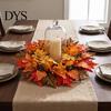 Rustic Farmhouse Porch Decor Fall Maple Leaf Wreath for Front Door, Artificial Autumn Foliage Door Hanger with Pinecone Berries, Thanksgiving Harvest