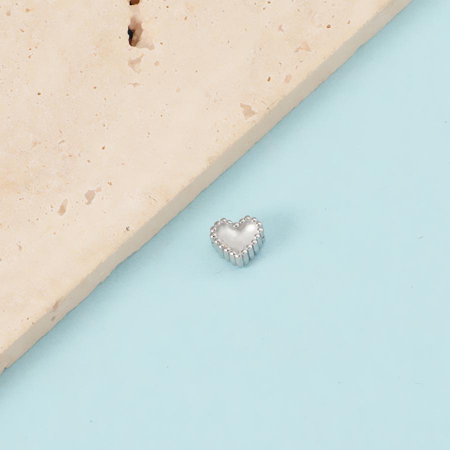 Stainless Steel Heart Pendant & Lace DIY Bracelet with Love Heart Beads
