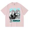 230 g/m² 100 % Baumwolle Jujutsu Kaisen V63 Mahito Print Unisex Schweres Baumwoll-T-Shirt