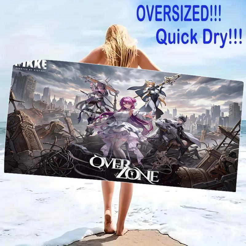 GODDESS OF VICTORY NIKKE Print Beach Towel, Large Soft Quick Dry Towel for Beach Camping Swimming