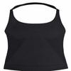 Dfyne Impact Seamless Halter Neck Yoga Tank Top with Chest Pads and Stylish Back Design