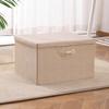 Caja de Almacenamiento Portátil de Algodón y Lino con Tapa, Caja Organizadora de Ropa, Caja Organizadora de Juguetes para Armario, Caja para Mudanzas
