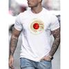 European Sizes Bonsai Tree Graphic Print, Men's Casual Comfy Short Sleeve Round Neck T-Shirt For Daily And Outdoor Wear