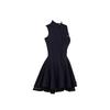 J.JANE Front Zipper Double Flare Dress (Black)