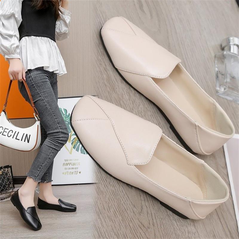 

Retro lazy pedal square head single shoes women 2025 spring new Internet celebrity ins tide flat-bottomed versatile work shoes 42