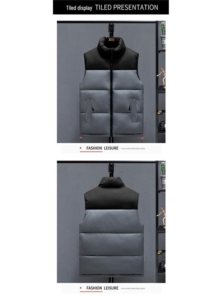 Herren Herbst/Winter Verdickte Baumwollweste - Koreanischer Stil Trendige Jugend Oberbekleidung Gilet