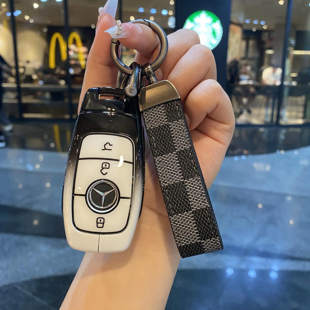 RPO5 Car Key Case Cover Key Bag For Mercedes Benz A C E S Class W221 W177 W205 W213 Car-Styling Holder Shell