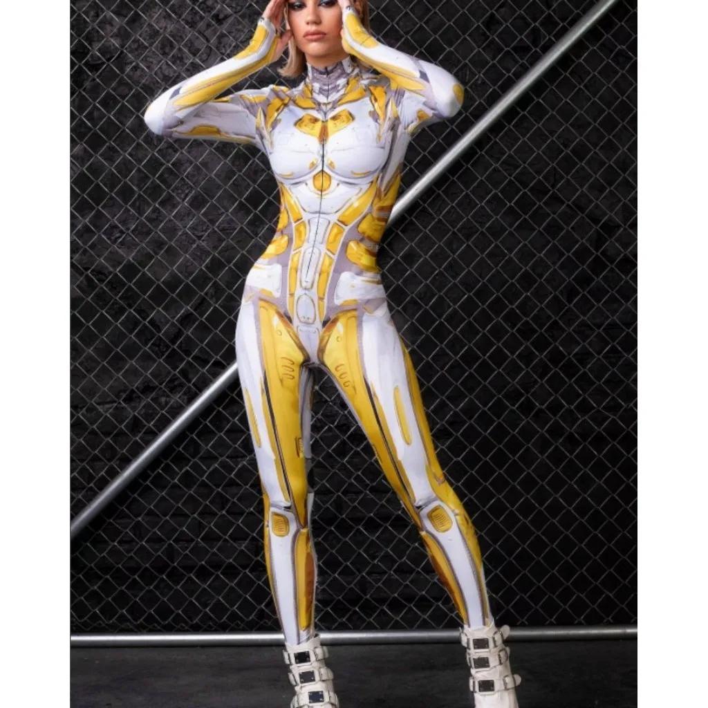 

Унисекс Киберпанк 3D цифровая печать Хэллоуин вечеринка ролевая игра наряд для женщин мужчин косплей костюм карнавальный комбинезон Adults S