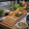 Plastic Reptile Water Dish Square Ladder Climbing Turtle Feeding Dish with Ramp Multi-functional Turtle Bath Basin