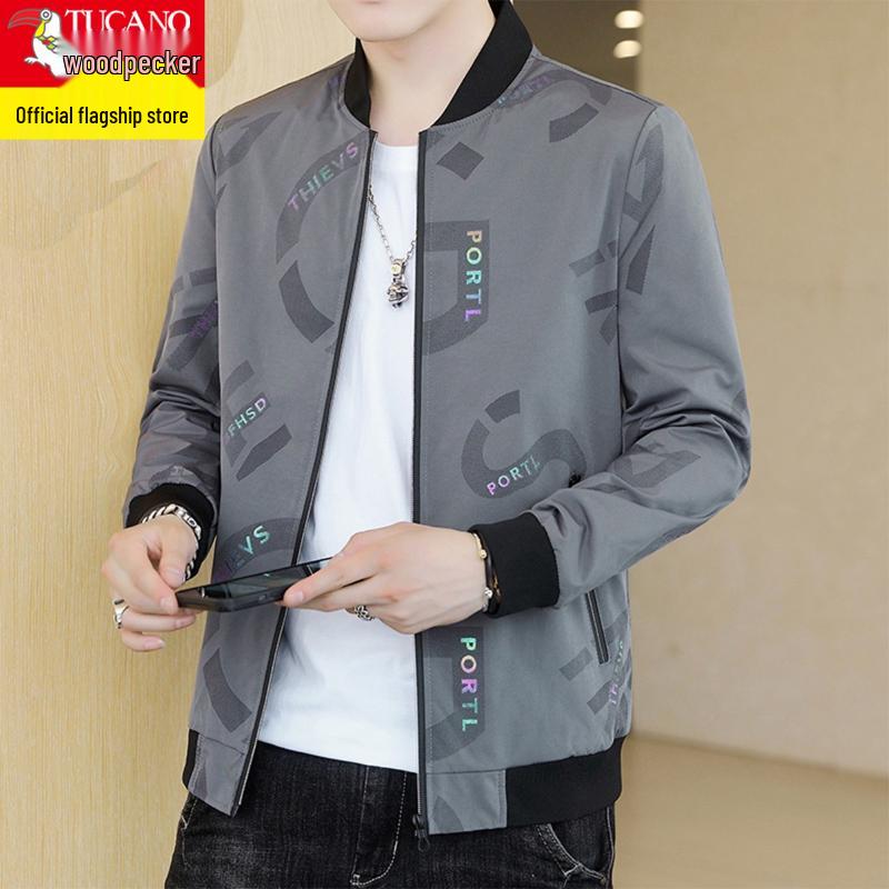 

Куртка мужская в корейском стиле на флисовой подкладке - Универсальный весенне-осенний повседневный тренд 6XL