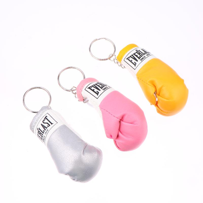 Leather Boxing Gloves Keychain Boxing Fan Gift Backpack Key Accessories Hanging Pendant Exquisite Gift