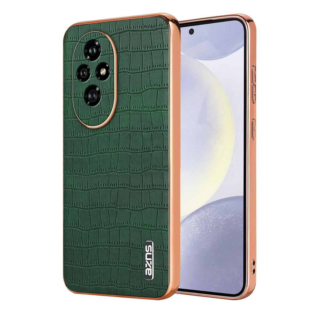 Luxury Crocodile Pattern Electroplating Design Leather Phone Case For Honor 200 Pro Back Cover For Honnor 100 90 Pro X50 Lite