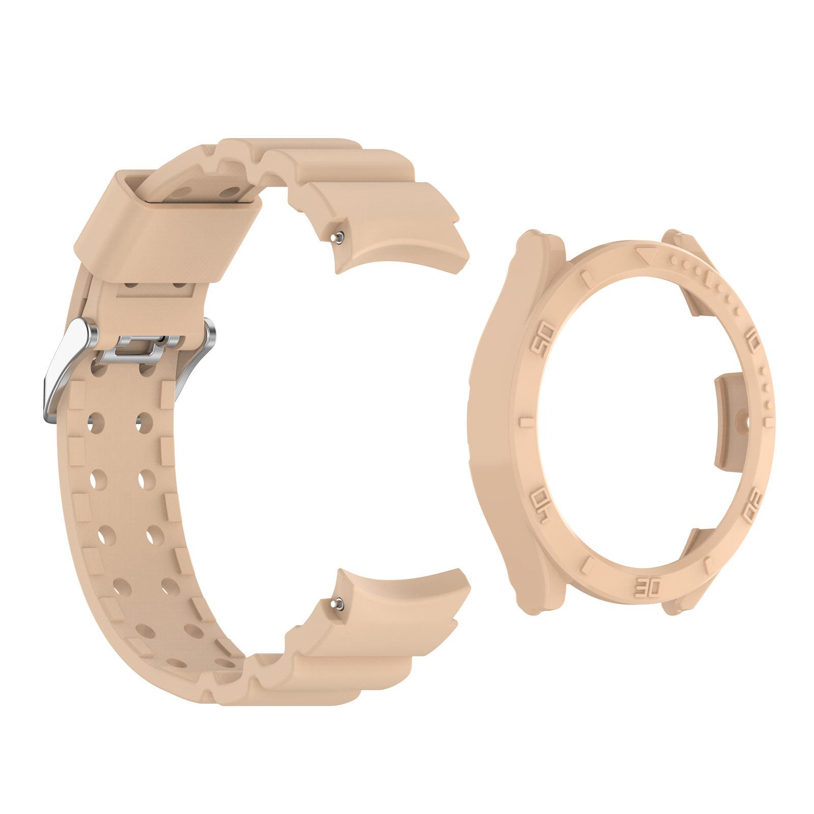 

Чехол с ремешком для Samsung Galaxy Watch 4, 40 мм, часы 5, 40 мм, 44 мм, полное покрытие, силиконовый умный ремешок для часов, браслет, бампер из ТПУ samsung watch 4 40mm жёлтый