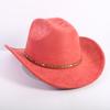 Nuovo colore cappello da cowboy western da uomo e da donna versatile per il pendolarismo stile semplice tesa larga cappello a cilindro cappello da sole