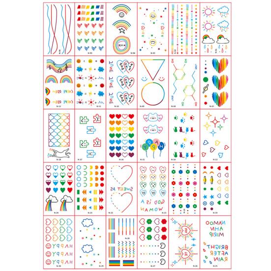 30 Pcs Tattoo Stickers Self-adhesive Great Stickiness Rich Patterns Waterproof Disposable Unisex Temporary Tattoo Arm Legs Shoulder Back Body