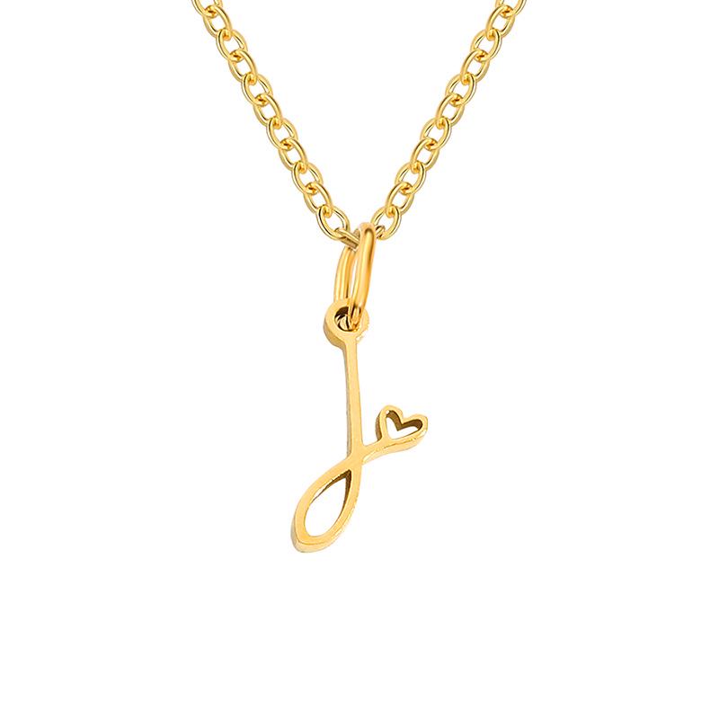 eManco Women's Niche Stainless Steel Letter Clavicle Necklace