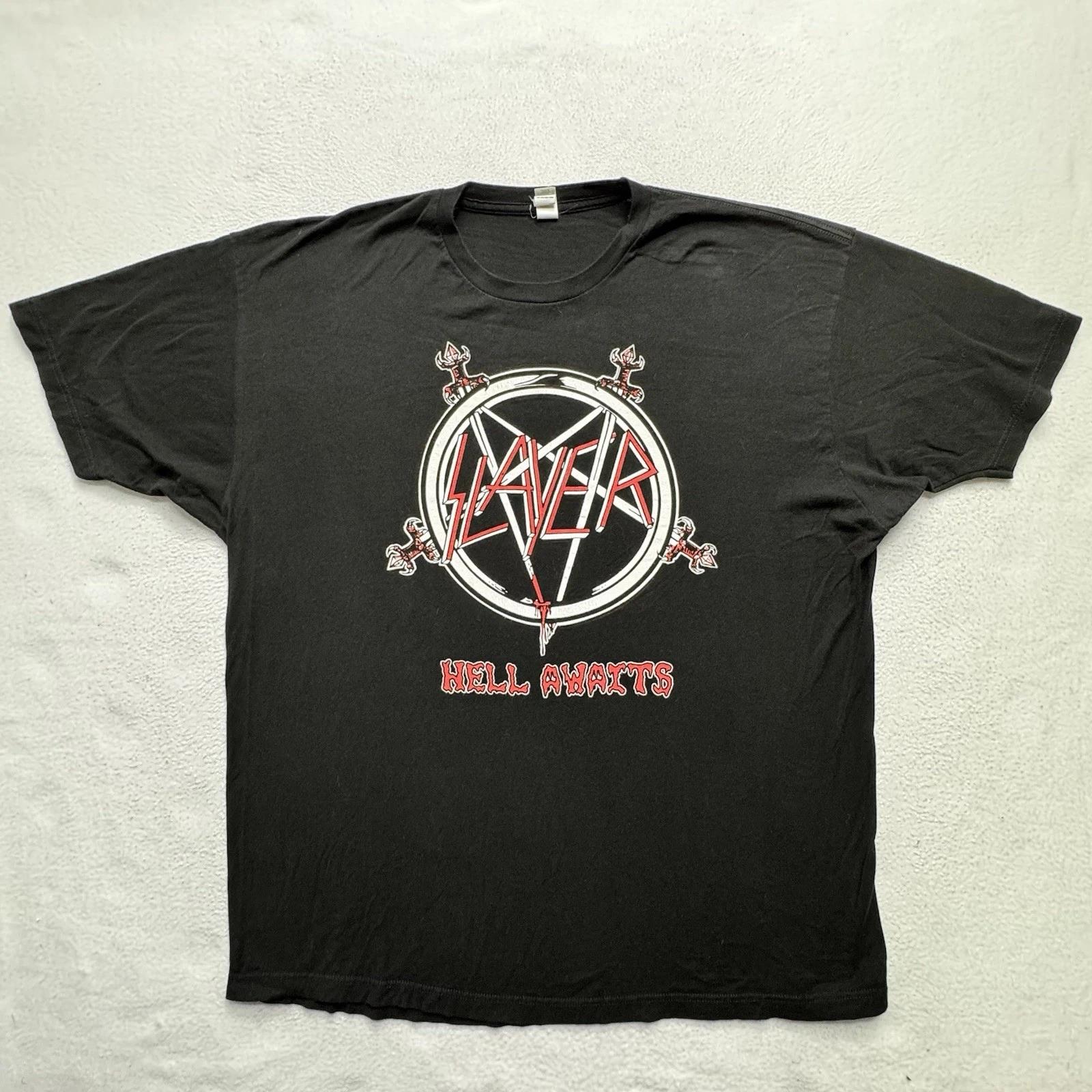 Slayer 1985 Hell Awaits Thrash Metal Рок-концертный тур Футболка Перепечатка VTG 2XL XL