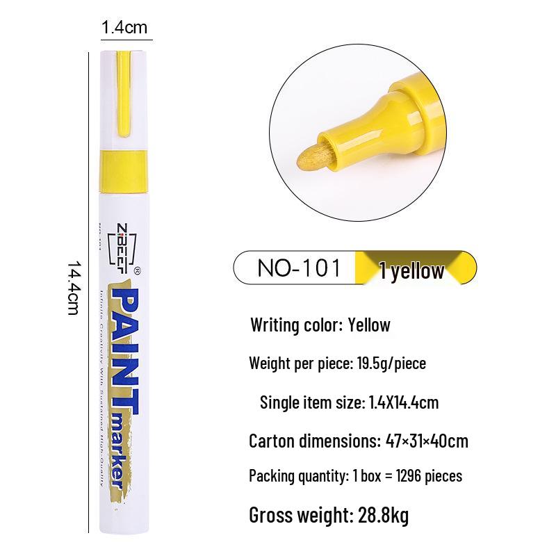 Guangna 101 12-Color Oil-Based Waterproof Marker for Metal and Industrial Use