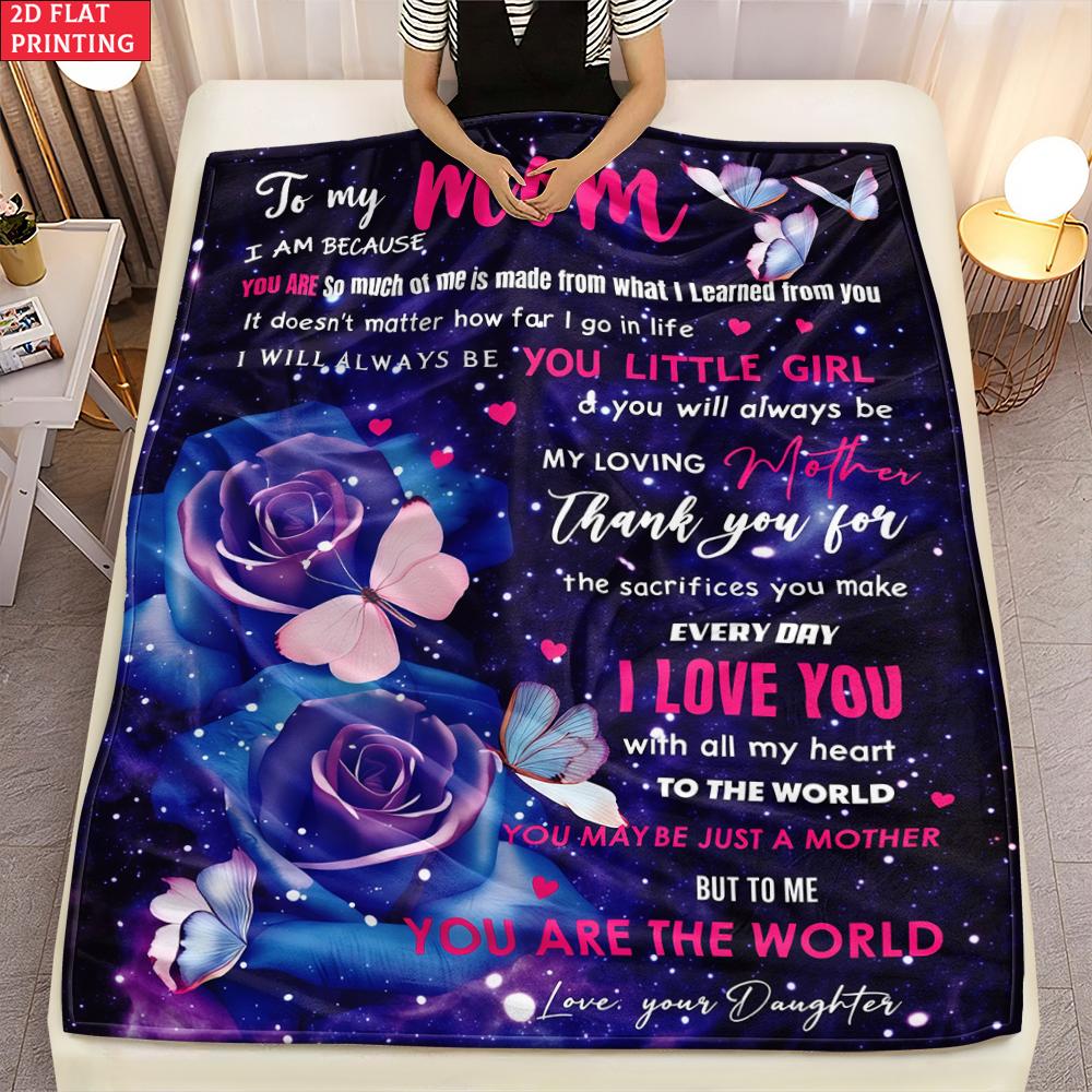 Galaxy & Rose Print thin Flannel Blanket for Bedrooms,Living Rooms,Sofas Blankets,Lunch Breaks,blankets fluffy blanket