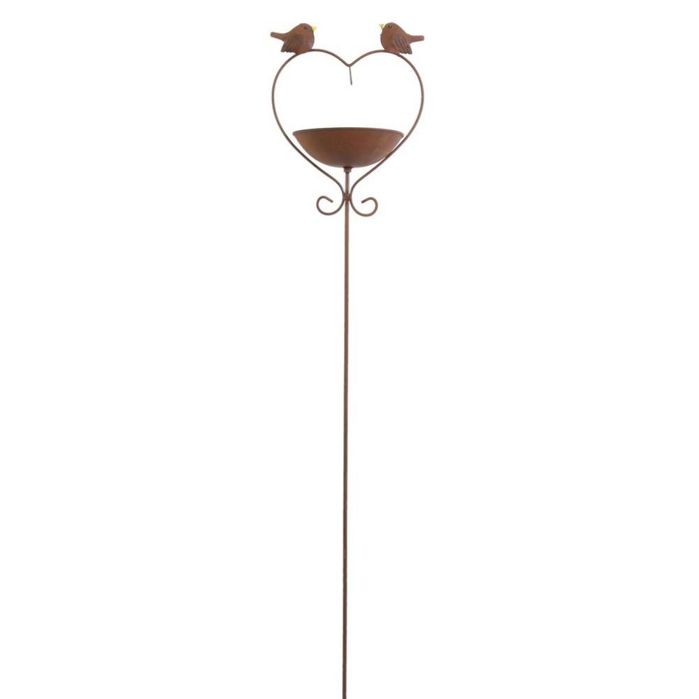 Retro Bird Feeder Ground Plugin Decorative Bird Feeding Dish Crafts Bird Water Bowl  Drinking
