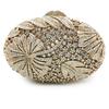 WHTUOHENG Crystal Evening Purse Bags For Women Diamond Flower Bags  Gold/Silver Party Wedding Handbag Dinner CocktaiL Clutches