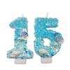 Blue Shell Digital Candle Creative Design Small and Exquisite Birthday Cake Party Atmosphere Candle
