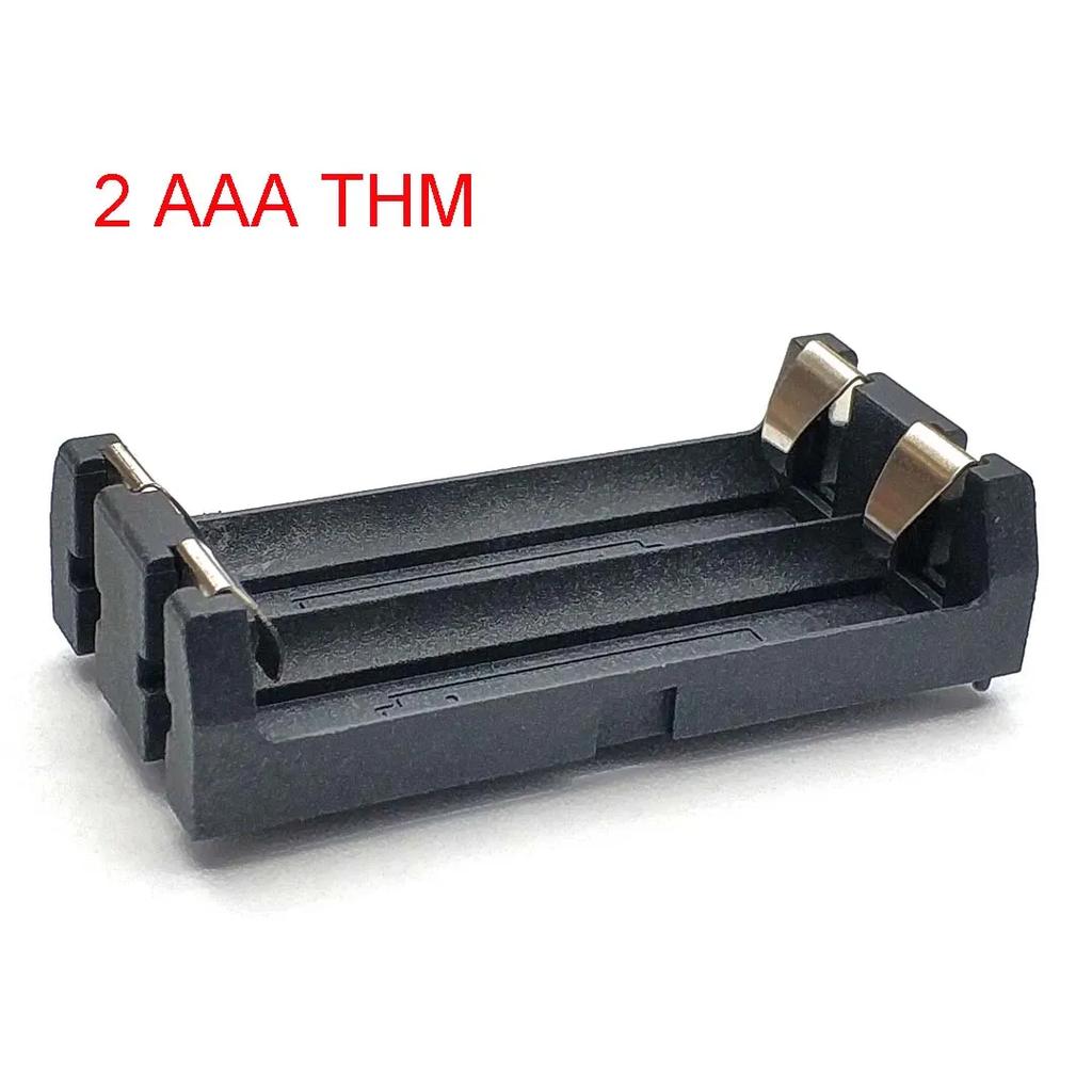 High Quality 1/2 Slot AAA Battery Holder SMD SMT Battery Box with Bronze Pins DIY Lithium Battery Spring Box