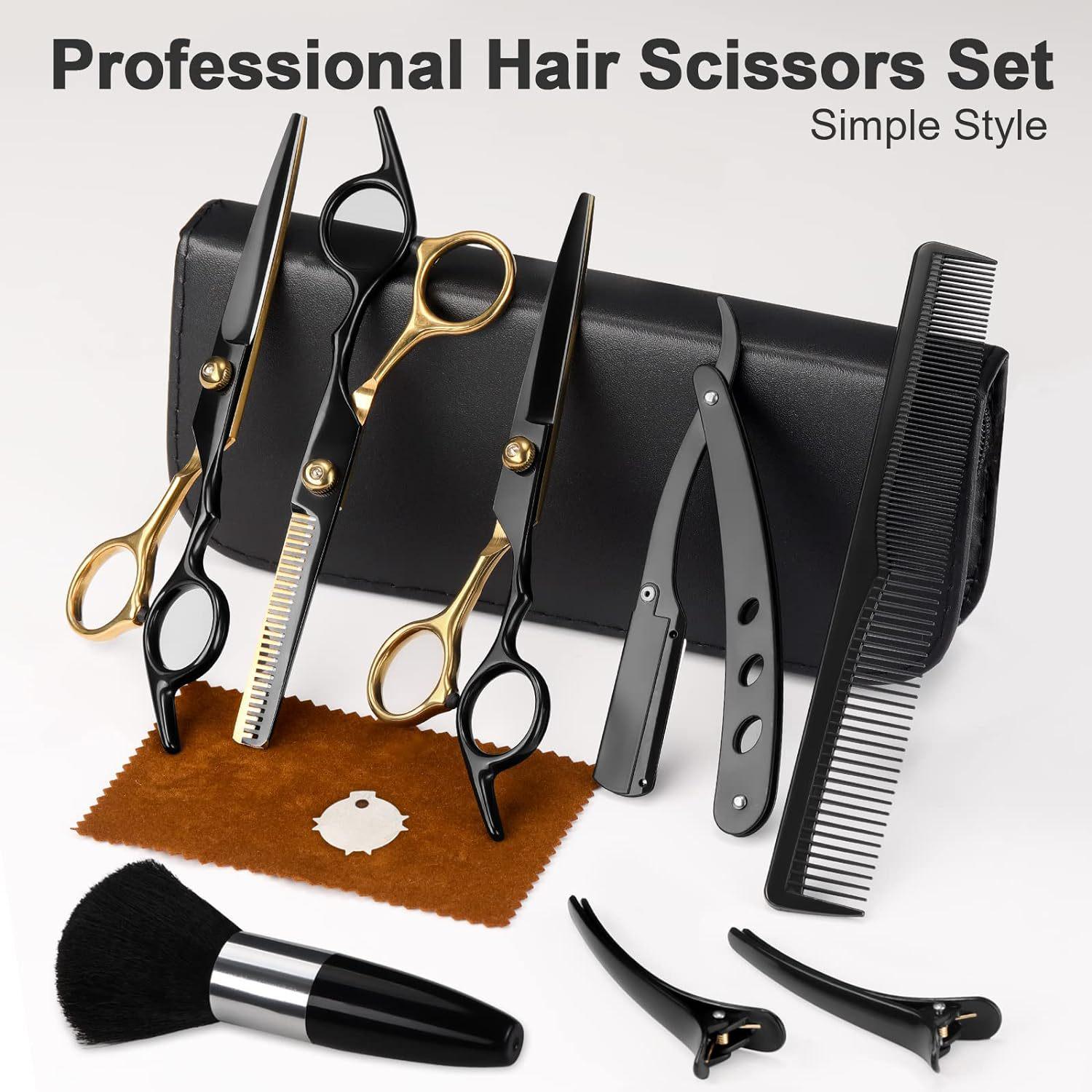 6-Inch Professional Hairdressing Scissors & Thinning Shears Set for Adults & Children