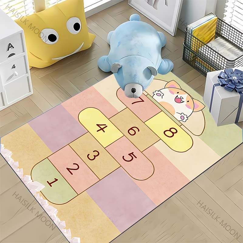 Alfombra Rayuela Multitalla Juego Infantil Antideslizante Alfombra de Piso Adecuada para Sala de Estar Habitación Infantil Disponible en Todas las Estaciones
