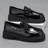 Women Metal Decor Chunky Platform Loafers Slip‑On Thick Lug Sole Casual Daily Shoes