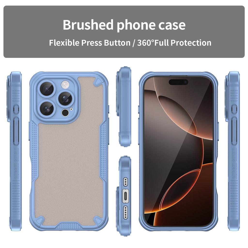 Seria Armor Etui na iPhone 16 Pro PC+TPU Półprzezroczyste Matowe Wykończenie Ochronne Etui na Telefon