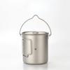 Portable Water Cup with Lid, Foldable Handle, 900ml/1600ml, Camping Pot, Hanging, Outdoor Tableware, Picnic Cookware