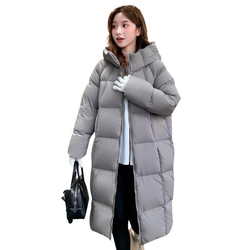 Winter Loose Puff Hooded Cotton Clothes Long Knee Down Cotton Clothes Women's Bread Clothes Simple Coat
