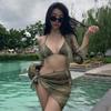 2024 Korean Backless Four-Piece Swimsuit Set for Women