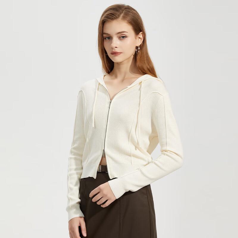 Tatu Women's Hooded Double-Zip Knit Cardigan