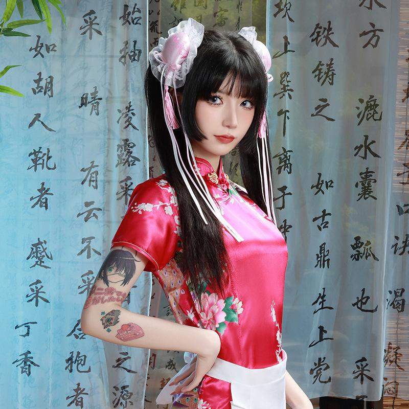 Sexy Underwear Chinese Lady Tight Cheongsam Passion Pure Desire Uniform Female Temptation Pure Desire Open Role Play