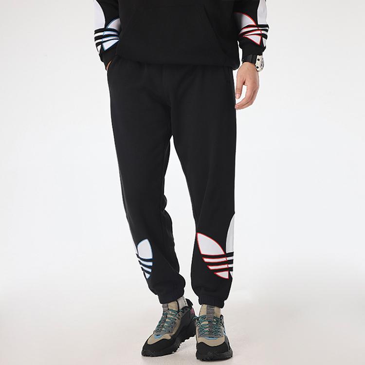 Adidas Originals Trefoil Strikk Casual Treningsbukser Høstsesong Herre Underdeler Svart GN3574