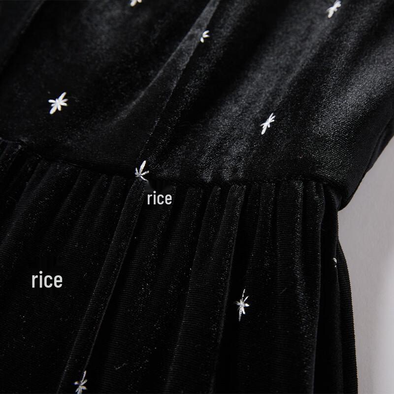 Women's Elegant Embroidered Velvet Midi Dress