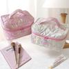 Shiny Pearl Star Makeup Bag Cute Zipper Cosmetic Organizer Women Portable Toiletry Case Female Cloth Handbag For Girls
