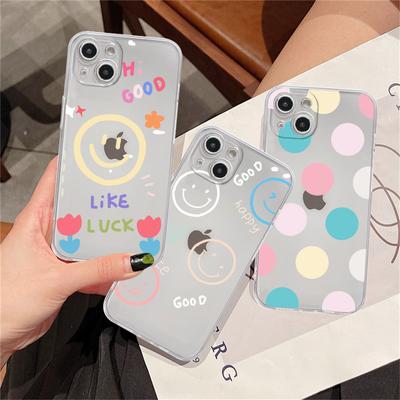 Smiley Face Stripes Clear Case For Apple iPhone 14 11 13 12 Pro 7 8 Plus XR X XS Max 6 6S 13Pro Silicone Phone Cover
