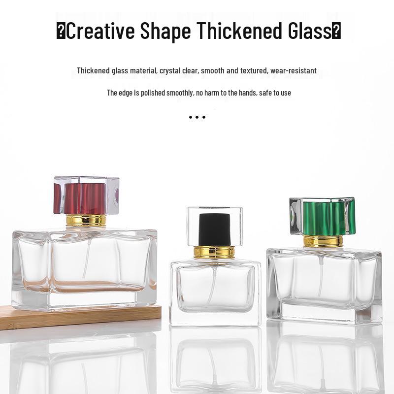 Flat Square Shoulder Glass Perfume Bottles - 30ml & 50ml Spray