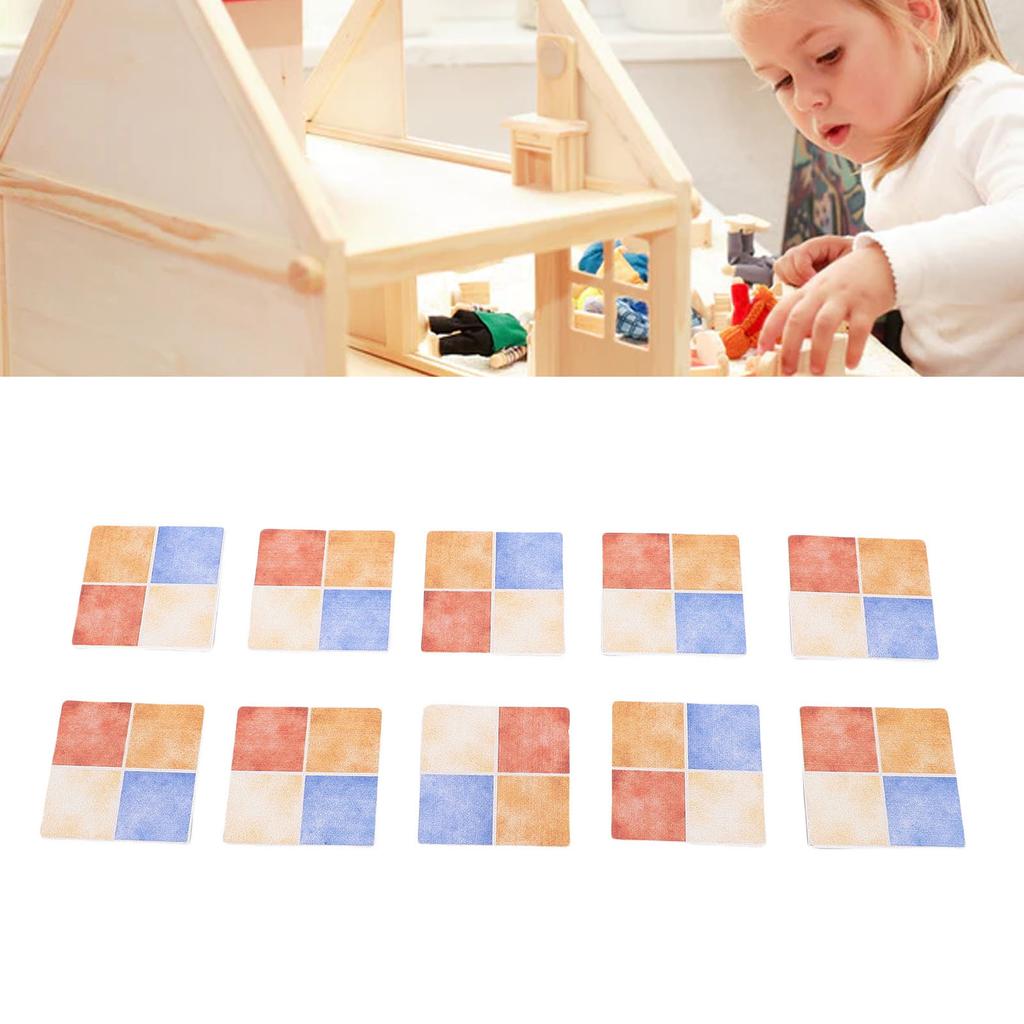 1:12 Dollhouse Flooring Wooden Colorful Decorative Miniature Doll House Floor Tiles 30 Pieces