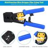 RJ45 Crimping Tool Ethernet Crimper for Cat6 Cat5 Cat5e RJ45 Pass Through Connectors and RJ12 Ends Comes with 20PCS RJ45 Cat6 Connectors