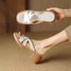 Wear thick-heeled thick-soled slippers, new summer vacation waterproof one-word retro cool slippers